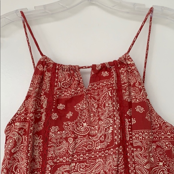 Sun & Shadow Red Paisley Thin Strap Tank - Picture 2 of 5